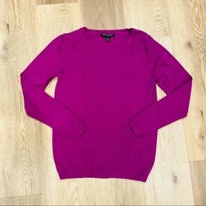 Banana Republic Magenta Sweater with Subtle Embroidery